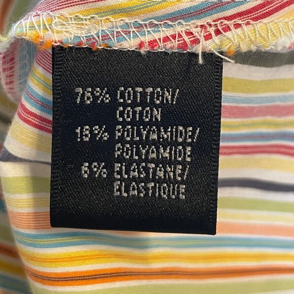 Lafayette 148 Striped Button Top Womens XL Multicolor Cotton Casual Preppy Shirt - Picture 5 of 7